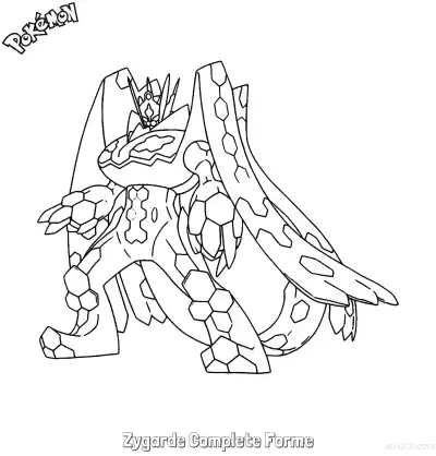 Free printable Zygarde Complete Forme Coloring Page - Free Printable Pokemon Coloring Sheets coloring page